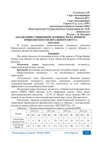 Анализ инвестиционной активности на примере Приволжского федерального округа