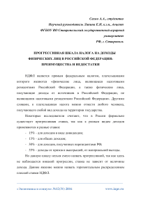 Прогрессивная шкала налога на доходы физических лиц в Российской Федерации: преимущества и недостатки