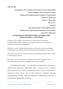 Вложения во внеоборотные активы в ОПХ «Центральное» г. Краснодар