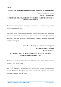 Основные показатели состояния и развития науки в Приморском крае