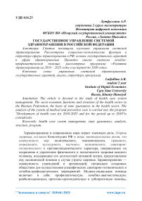 Государственное управление системой здравоохранения в Российской Федерации
