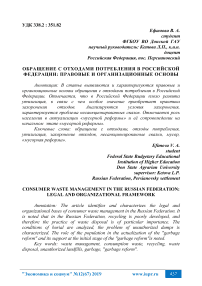 Обращение с отходами потребления в Российской Федерации: правовые и организационные основы
