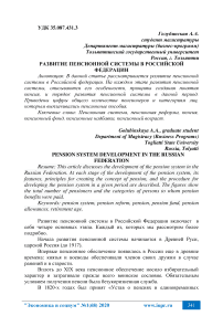 Развитие пенсионной системы в Российской Федерации