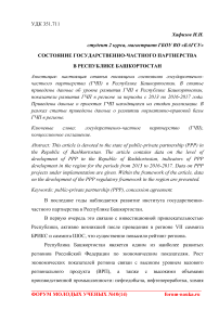 Состояние государственно-частного партнерства в Республике Башкортостан