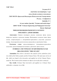 Типология видов крымско-татарского орнамента "древо жизни"