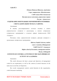 Содержание контрольных мероприятий в основных сферах деятельности ПАО "Газпром"
