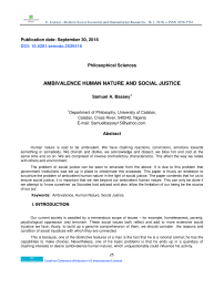 Ambivalence Human Nature and Social Justice