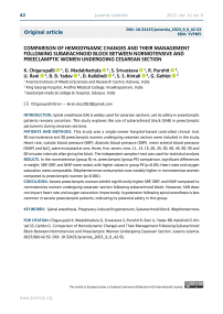 Comparison of hemodynamic changes and their management following subarachnoid block between normotensive and preeclamptic women undergoing cesarean section