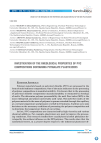 Investigation of the rheological properties of PVC compositions containing phthalate plasticizers