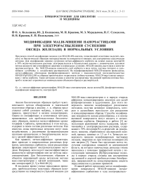 Модификация MALDI-мишени наночастицами при электрораспылении суспензии оксида железа(III) в нормальных условиях