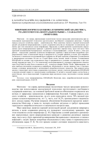 Микробиологическая оценка и химический анализ мяса, реализуемого на центральном рынке г. Улан-Батора (Монголия)
