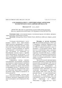 Аллелофонд в-локуса эритроцитарных антигенов холмогорского скота Кировской области