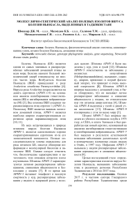 Молекулярно-генетический анализ полевых изолятов вируса болезни Ньюкасла, выделенных в Таджикистане