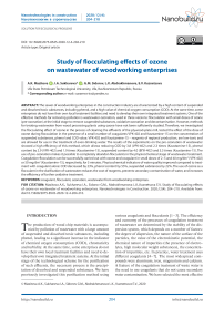 Study of flocculating effects of ozone on wastewater of woodworking enterprises