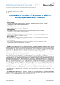 Investigation of the effect of the amount of additives on the properties of adipic acid esters