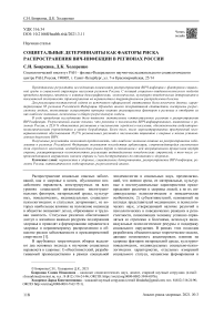 Социетальные детерминанты как факторы риска распространения ВИЧ-инфекции в регионах России