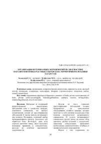 Организация ветеринарных мероприятий по диагностике паразитозов птиц в частных секторах на территории Республики Татарстан