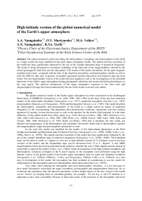 High-latitude version of the global numerical model of the earth's upper atmosphere