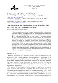 Low cost virtual instrumentation using pc printer port for ultrasonic velocity measurements