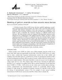 Modeling of gallium arsenide surface acoustic wave devices