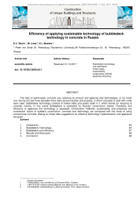 Efficiency of applying sustainable technology of bubbledeck technology in concrete in Russia