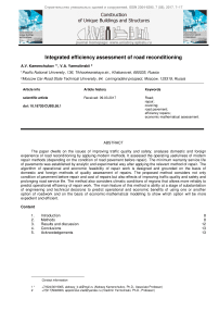 Integrated efficiency assessment of road reconditioning