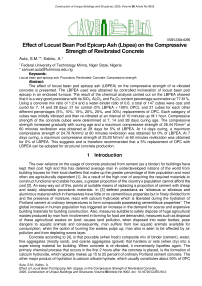 Effect of locust bean pod epicarp ash (LBPEA) on the compressive strength of revibrated concrete