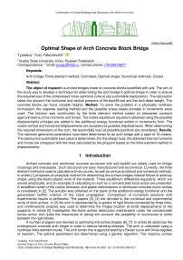 Optimal shape of arch concrete block bridge