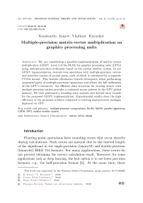 Multiple-precision matrix-vector multiplication on graphics processing units
