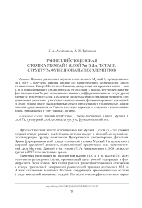 Раннеплейстоценовая стоянка Мухкай 1 (слой 7В) в Дагестане: структура функциональных элементов