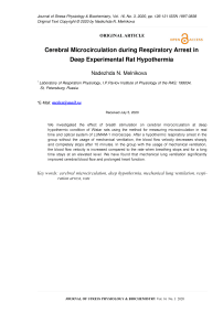 Cerebral Microcirculation during Respiratory Arrest in Deep Experimental Rat Hypothermia