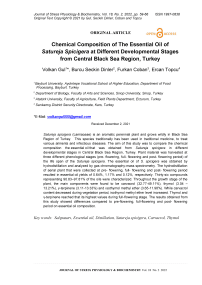 Chemical composition of the essential oil of Satureja spicigera at different developmental stages from Central Black Sea region, Turkey