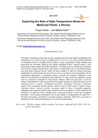 Exploring the role of high-temperature stress on medicinal plants: a review