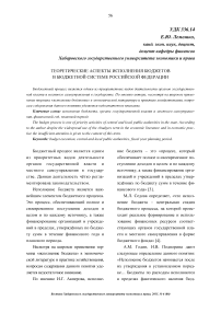 Теоретические аспекты исполнения бюджетов в бюджетной системе Российской Федерации