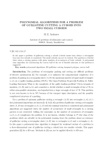 Polynomial algorithms for a problem of guillotine cutting a cuboid into two small cuboids