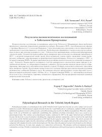 Результаты палинологических исследований в Тобольском Прииртышье