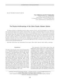 The physical anthropology of the Odino people, Western Siberia