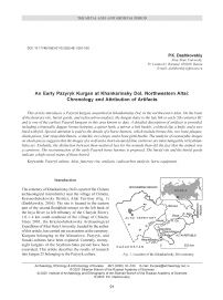 An early Pazyryk kurgan at Khankarinsky dol, Northwestern Altai: chronology and attribution of artifacts