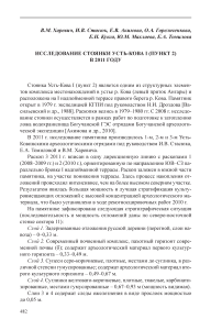 Исследование стоянки Усть-Кова I (пункт 2) в 2011 году