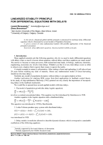 Linearized stability principle for differential equations with delays