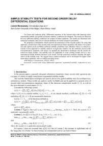Simple stability tests for second order delay differential equations