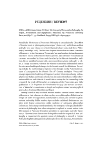 A review of: Laks, A., Most, G. W. The concept of presocratic philosophy (2018)