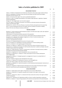 Index of articles published in 2009