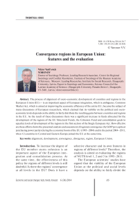 Convergence regions in European Union: features and the evaluation