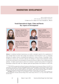 Social innovation in Spain, China and Russia: key aspects of development