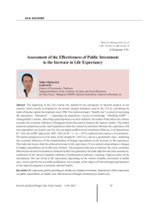 Assessment of the effectiveness of public investment in the increase in life expectancy