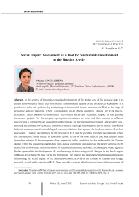 Social impact assessment as a tool for sustainable development of the Russian Arctic