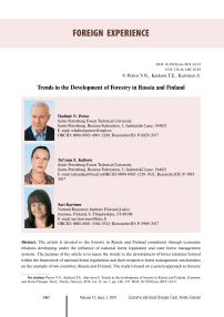 Trends in the development of forestry in Russia and Finland