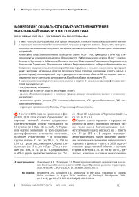 Мониторинг социального самочувствия населения Вологодской области в августе 2020 года