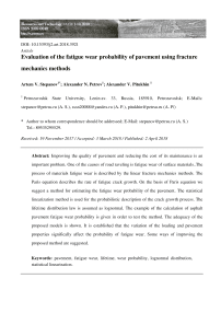 Evaluation of the fatigue wear probability of pavement using fracture mechanics methods